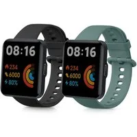 kwmobile 2x Uhrenarmband für Xiaomi Redmi Watch 2 Lite Armband Smartwatch, 2-tlg., Fitnesstracker Band Set aus TPU Silikon - Ersatzarmband Smartwatch