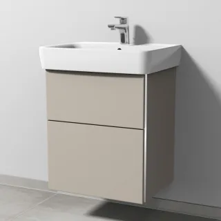 Sanipa 3way Waschtischunterbau zu Geberit Renova Plan Waschtisch mit 1 Tür, Kaschmir-Matt BP8741U
