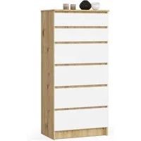 Raumhirsch Furniture Kommode mit 6 Schubladen 60 cm breit Holz Schrank, (viele Farbvarianten - Maße: 130 x 60 x 40 cm) - Hochwertig & stabil