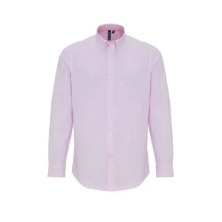 Premier - Hemd für Herren Langärmlig (Weiß/Pink)