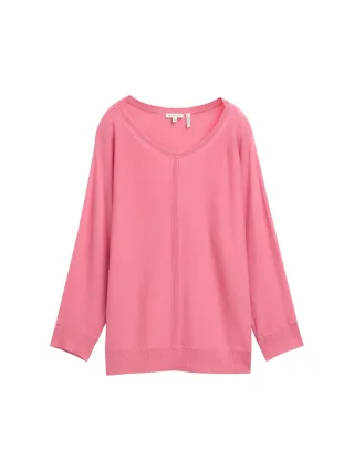 Tom Tailor - Strickpullover mit U-Boot-Ausschnitt bright rose - Gr. - XL