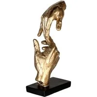Casablanca by Gilde Dekofigur Skulptur Two Hands, gold/schwarz (1 St), Dekoobjekt, Höhe 29, Hände, mit Spruchanhänger, Wohnzimmer