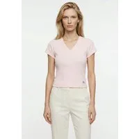 Calvin Klein Jeans T-Shirt A- SS WOVEN LABEL RIB VNECK TEE mit gewebtem Label