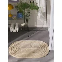 benuta Badematte Nia, Höhe 11 mm, Baumwolle, oval, 100% Baumwolle, handgeknüpft, Geometrisch, Contemporary, Badezimmer