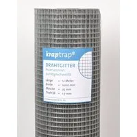 Kraptrap® Voliere Volierendraht Drahtgitter I Käfigdraht Schweißgitter I 25x25mm I 1,75mm stark Drahtzaun Maschendraht