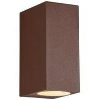 TRIO Leuchten LED Außen-Wandleuchte up and Down Rostoptik, Höhe 15cm, LED wechselbar, warmweiß, Wand Außenleuchte, Fassadenbeleuchtung Hauswand Haustür mit GU10 LED