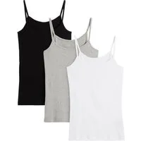 bonprix Shirttop (Packung, 3-tlg) taillierte Passform, ohne Ärmel, aus leichtem Baumwollmaterial