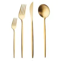 Karaca Besteck-Set Bella Besteck-Set 30tlg, 6 Personen, Edelstahl Tafelbesteck,Matte Gold (24-tlg), 6 Personen, 18/10 Edelstahl, bruchfest rostfrei