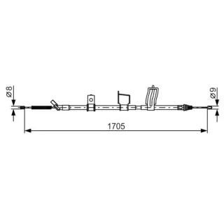 Bosch Handbremsseil hinten rechts Nissan Qashqai 1 1987482339