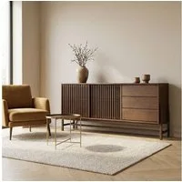 IDIMEX Sideboard ADAMO, Kommode 175 cm aus Massivholz mit Lamellenschiebetüren Nussbaum Finish
