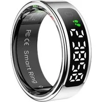 Athlix Fitness-Tracker Smart Ring mit Bildschirm und Touch Fitness Tracker Gesundheitsmanager, Wasserdicht, Touch- & Gesten-Design, aus Edelstahl