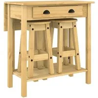vidaXL Essgruppe 3-tlg. Bar-Set Massivholz Kiefer, (1-tlg)