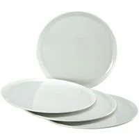 CreaTable Pizzateller Essteller, (4 St), Teller Set für 4 Personen, weiß, Porzellan