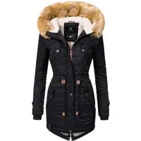 Navahoo Wintermantel La Viva hochwertiger Winterparka mit großem Kunstfell