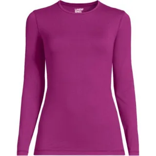 Stretch-THERMASKIN-Oberteil mit Rundhalsausschnitt, Damen,  Pink, Elasthan/Polyester-Mischung, by Lands' End