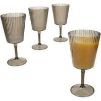 MamboCat Weinglas 4x ToGo Kunststoff-Weingläser grau 350 ml Camping Geschirr Outdoor, Kunststoff