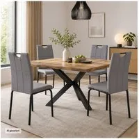 HTI-Living Esszimmerstuhl Stuhl Denton Hellgrau (Set, 4 St), Esszimmerstuhl