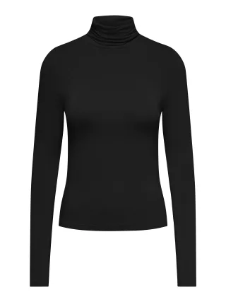 JDY - JDYSISSY L/S HIGHNECK TOP JRS DIA Black - Gr. - S