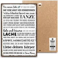 ARTFAVES Holzbild Schild mit Spruch - Für meinen SOHN - Liebe, Mama, Mutter, Kind