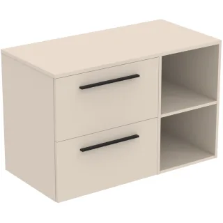 Ideal Standard Möbel-Set 100cm i.life B 2 Auszüge 2 off.Fächer Gr.Schwarz Sandbeige matt, T5752NF T5752NF