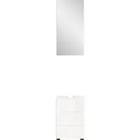 welltime Badmöbel-Set BIEL, 2 teilig, hochwertige MDF Front, Rillenoptik, (2-St., 2 teiliges Set, bestehend aus: Waschbeckenunterschrank, Spiegelschrank), Badmöbel, Kombination, Kombi, Badezimmer, Badkombination, Badschrank