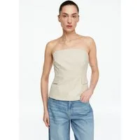 comma Blusentop Bluse Schulterfreies Corsagen-Top mit Glitzer