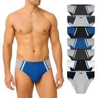 BRUBAKER Slip 7er Pack Herren Sportslips - Farbige Slips aus Baumwolle (Set aus 7, 7-St., für den Alltag und Sport) Retro Unterhosen ohne Eingriff - Männer Unterwäsche