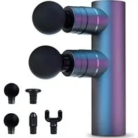 AIBISTAR Massagegerät Massagepistole Muskelmassagegerät 3200 U/min mit 5 Aufsätzen, Set, 1x Massagepistole 1x USB-C Ladekabel 1x Bedienungsanleitung, Doppelkopf-Design, 5 Stufen bis 3200 U/min, USB-C Akku 2000 mAh