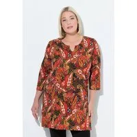 Ulla Popken Longshirt Longshirt Paisley A-Linie Tunika-Ausschnitt