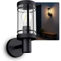 SSC-LUXon LED Außen-Wandleuchte MIENTO Wandleuchte Aussen IP44 mit LED E27 Birne warmweiß 4W Laterne, Warmweiß
