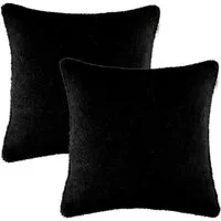 Esprit Kissenhülle CUTE-2 Zierkissenhülle, (2 Stück), 45 x 45 cm - 2er Set in Schwarz