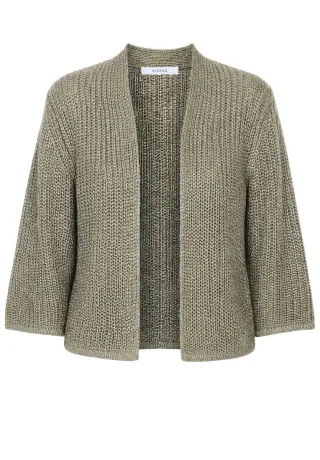 bianca - Strickjacke mit 3/4-Arm grün - Gr. - 36