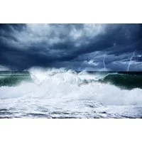 Papermoon Fototapete Wellen mit Gewitter