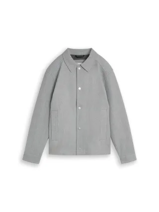 Denim Tom Tailor - Relaxed Fit Jacke mit Druckknöpfen medium silver grey melange - Gr. - M