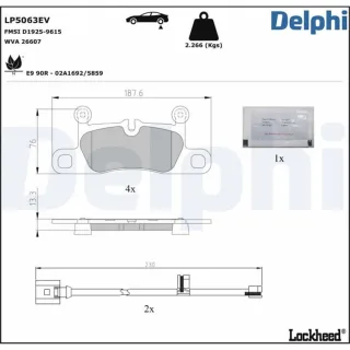 Delphi Bremsbel?ge hinten Audi E-Tron Porsche Taycan LP5063EV
