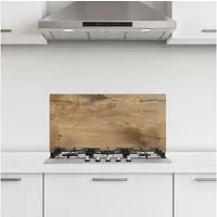 KitchenYeah Küchenrückwand selbstklebend (keine Folie) Holz - Braun - Holzoptik/print, (1-tlg), Küchenrückwand, Spritzschutz, Kitchen, 60x30 cm