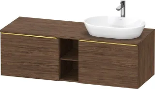 Duravit D-Neo Konsolenwaschtischunterbau wandhängend Nussbaum dunkel Matt 1400x550x459 mm - DE4950R3 DE4950R34210000