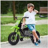 AIYAPLAY Elektro-Kindermotorrad 12V, mit Musik, abnehmbar Trainingsrädern, 2,4-5 km/h, Belastbarkeit 30 kg, (1-tlg), für 3-6 Jahre Kinder, max. 30 kg, Grün