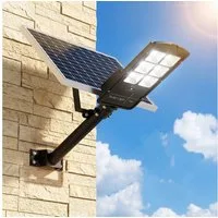 oyajia LED Solarleuchte 200W Solarlampen für Außen mit Fernbedienung, 6500K, Straßenlaterne, Solarlampen für außen + wetterfest, LED fest integriert, Kaltweiß, Wand- & Mastmontage, Daemmerungssensor IP66 für Garten, Hof, Parkplatz