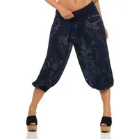 malito more than fashion Haremshose malito Damen kurze Aladinhose mit Print, Haremshose zum Tanzen, kurze Pluderhose mit Allover Print