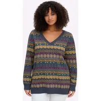 Sheego Strickpullover Pullover Langarm Jacquard