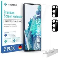 smartect Displayschutzfolie TPU Schutzfolie Klar für Samsung Galaxy S20 FE, Set, 2 Stück, (Display + Kamera) Panzerfolie Displayfolie