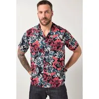 JP1880 Kurzarmhemd Hemd Halbarm Cuba-Kragen floraler Druck Cuba Fit