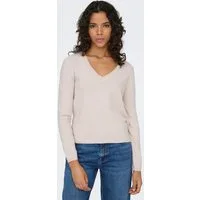 ONLY V-Ausschnitt-Pullover ONLLOYAL LIFE LS V-NECK PULLO KNT NOOS Materialmix