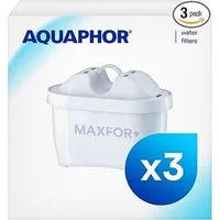 AQUAPHOR Kalk- und Wasserfilter Filterkartusche Maxfor+ Pack 3 - gegen Kalk, Chlor & weitere Stoffe, Zubehör für Tischwasserfilter ONYX, Amethyst, Jasper. AQUALEN Technologie. Bis zum 200 L. Kapazität., BPA frei.