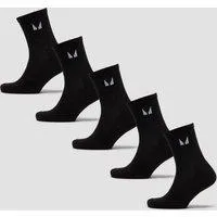 MP Unisex Crew Socks (5 Pack) - Black - UK 9-11