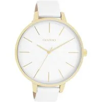 OOZOO Quarzuhr Oozoo Damen Armbanduhr Timepieces Analog, (Analoguhr), Damenuhr rund, extra groß (ca. 48mm) Lederarmband, Fashion-Style
