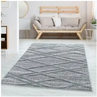 Carpettex Hochflor-Teppich Boho-Design, Rund, Höhe: 20 mm, Teppich Wohnzimmer Boho Design weich 3D Optik Skandinavische Stil