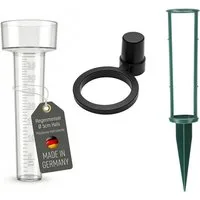 Lantelme Regenmesser transparent mit Erdspieß & Stielhalter 24 cm Regenmesser (mit Erdspieß und Stielhalter)
