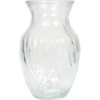 INNA-Glas Dekovase Glasvase CATLYN mit gedrehten Rillen, klar, 20 cm, Ø 13 cm